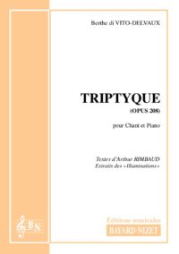 Triptyque (opus 208) - Compositeur di VITO-DELVAUX Berthe - Pour Chant et Piano - Editions musicales Bayard-Nizet