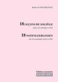 Lectures formation musicale (opus 118) (Chant 2 clés) - Compositeur di VITO-DELVAUX Berthe - Pour Solfège - Editions musicales Bayard-Nizet
