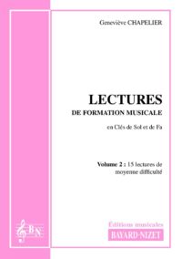 Lectures de formation musicale (volume 2) (Accompagnement) - Compositeur CHAPELIER Geneviève - Pour Solfège - Editions musicales Bayard-Nizet