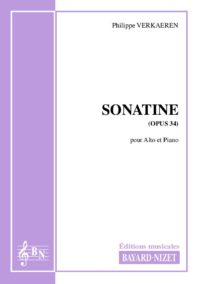 Sonatine (opus 34) - Compositeur VERKAEREN Philippe - Pour Alto et Piano - Editions musicales Bayard-Nizet