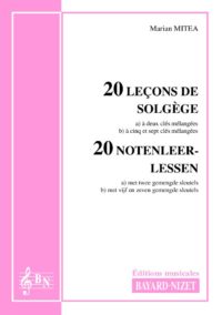 20 Leçons de formation musicale (Accompagnement) - Compositeur MITEA Marian - Pour Solfège - Editions musicales Bayard-Nizet