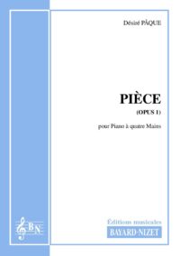 Pièce pour orchestre à cordes (opus 1) - Compositeur PÂQUE Désiré - Pour Piano à quatre mains - Editions musicales Bayard-Nizet