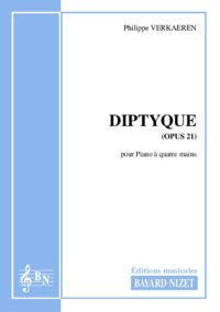 Diptyque (opus 21) - Compositeur VERKAEREN Philippe - Pour Piano à quatre mains - Editions musicales Bayard-Nizet