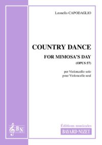 Country dance (opus 57) - Compositeur CAPODAGLIO Leonello - Pour Violoncelle seul - Editions musicales Bayard-Nizet