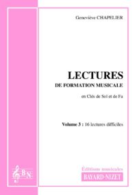 Lectures de formation musicale (volume 3) (Accompagnement) - Compositeur CHAPELIER Geneviève - Pour Solfège - Editions musicales Bayard-Nizet