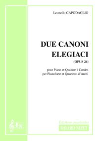 Due Canoni elegiaci (opus 26) - Compositeur CAPODAGLIO Leonello - Pour Quintette avec cordes - Editions musicales Bayard-Nizet
