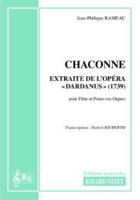 Chaconne de Dardanus - Compositeur RAMEAU Jean-Philippe - Pour Flûte et Piano - Editions musicales Bayard-Nizet