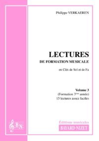 Lectures de formation musicale (volume 3) (Accompagnement) - Compositeur VERKAEREN Philippe - Pour Solfège - Editions musicales Bayard-Nizet