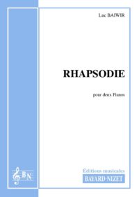Rhapsodie - Compositeur BAIWIR Luc - Pour Deux Pianos - Editions musicales Bayard-Nizet