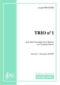 Trio n° 1 - Compositeur PRANZER Joseph - Pour Trio avec vents - Editions musicales Bayard-Nizet