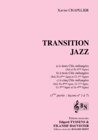Transition Jazz (1er volume) (Accompagnement) - Compositeur CHAPELIER Xavier - Pour Solfège - Editions musicales Bayard-Nizet