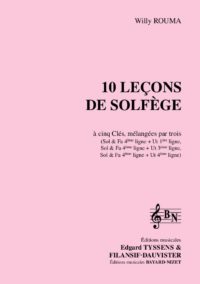 10 leçons de solfège à 3 clés (Accompagnement) - Compositeur ROUMA Willy - Pour Solfège - Editions musicales Bayard-Nizet