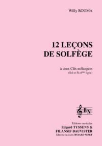 12 leçons de solfège à 2 clés mélangées (Accompagnement) - Compositeur ROUMA Willy - Pour Solfège - Editions musicales Bayard-Nizet