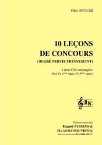 10 leçons de solfège à 3 clés (Chant élève) - Compositeur SNYERS Félix - Pour Solfège - Editions musicales Bayard-Nizet