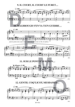Douze chansons enfantines - Compositeur LECLERC Michel - Pour Piano seul - Editions musicales Bayard-Nizet