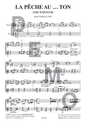 La pêche au … ton - Compositeur LECLERC Michel - Pour Duo avec cordes - Editions musicales Bayard-Nizet