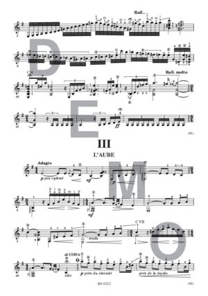 Impressions nocturnes - Compositeur PALUMBO Onofrio - Pour Guitare seule - Editions musicales Bayard-Nizet