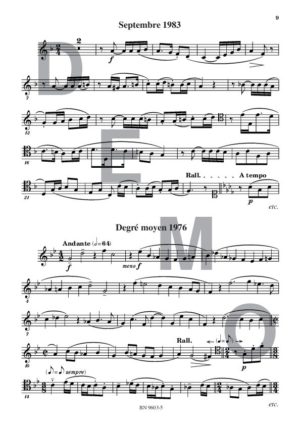 9 leçons de solfège d'examens (Chant 5 clés) - Compositeur POUSSEUR Henri - Pour Solfège - Editions musicales Bayard-Nizet