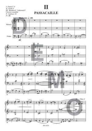 Aria et passacaille (opus 28) - Compositeur VERKAEREN Philippe - Pour Orgue seul - Editions musicales Bayard-Nizet