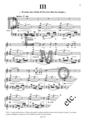 Quatre phrases (opus 3) - Compositeur SENNY Edouard - Pour Chant et Piano - Editions musicales Bayard-Nizet