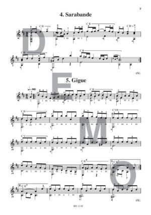 Suite baroque - Compositeur DETIFFE Paul - Pour Guitare seule - Editions musicales Bayard-Nizet
