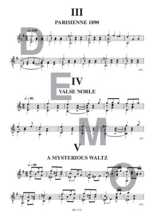 Cinq valses - Compositeur RULENS André - Pour Guitare seule - Editions musicales Bayard-Nizet