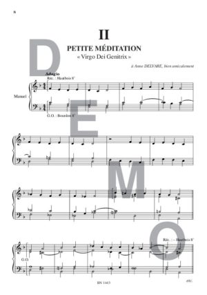 Suite mariale - Compositeur GEOFFROY Olivier - Pour Orgue seul - Editions musicales Bayard-Nizet