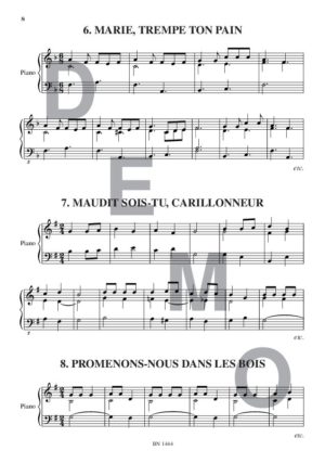 Chansons et Comptines enfantines - Compositeur GEOFFROY Olivier - Pour Piano seul - Editions musicales Bayard-Nizet