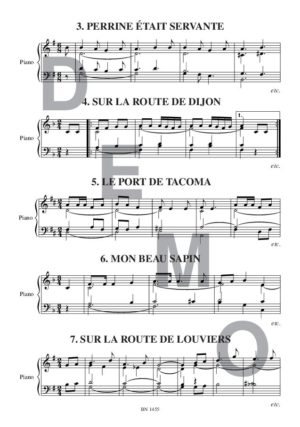 Chansons traditionnelles - Compositeur GEOFFROY Olivier - Pour Piano seul - Editions musicales Bayard-Nizet