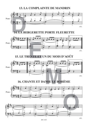 Chansons traditionnelles - Compositeur GEOFFROY Olivier - Pour Piano seul - Editions musicales Bayard-Nizet