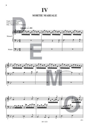 Quatre pièces en forme de messe - Compositeur GEOFFROY Olivier - Pour Orgue seul - Editions musicales Bayard-Nizet