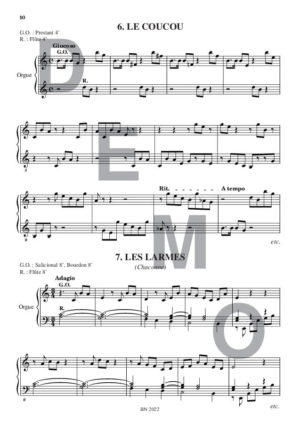 Huit Miniatures - Compositeur CHAPELIER Geneviève - Pour Orgue seul - Editions musicales Bayard-Nizet