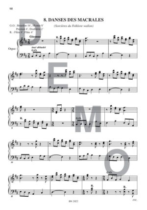 Huit Miniatures - Compositeur CHAPELIER Geneviève - Pour Orgue seul - Editions musicales Bayard-Nizet