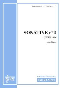 3ème Sonatine (opus 110) - Compositeur di VITO-DELVAUX Berthe - Pour Piano - Editions musicales Bayard-Nizet