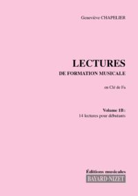 14 Leçons de formation musicale (Chant clé de Fa) - Compositeur CHAPELIER Geneviève - Pour Formation musicale - Editions musicales Bayard-Nizet