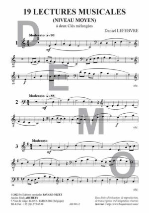 Dix-neuf lectures musicales - niveau moyen  (chant 2 clés) – Image 2