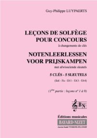 Leçons de solfège pour concours (volume 1) (Accompagnement) - Compositeur LUYPAERTS Guy-Philippe - Pour Formation musicale - Editions musicales Bayard-Nizet