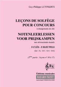 Leçons de solfège pour concours (volume 2) (Accompagnement) - Compositeur LUYPAERTS Guy-Philippe - Pour Formation musicale - Editions musicales Bayard-Nizet