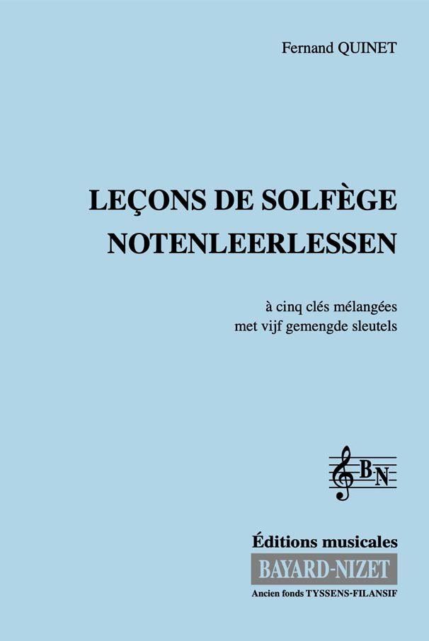 Leçons de solfège à 5 clés mélangées - Compositeur QUINET Fernand - Pour Formation musicale - Editions musicales Bayard-Nizet