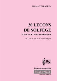 Vingt leçons de solfège – cours supérieur - Compositeur VERKAEREN Philippe - Pour Accompagnement - Editions musicales Bayard-Nizet