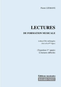 Lectures de formation musicale (Chant 2 clés) - Compositeur LIEMANS Pierre - Pour Formation musicale - Editions musicales Bayard-Nizet