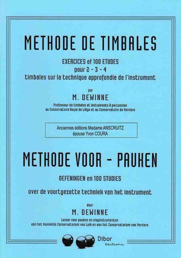 Méthode de Timbales - Compositeur DEWINNE Maurice - Pour Méthode de Timbales - Editions musicales Bayard-Nizet