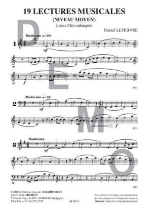 Dix-neuf lectures musicales - niveau moyen  (chant 2 clés) – Image 2